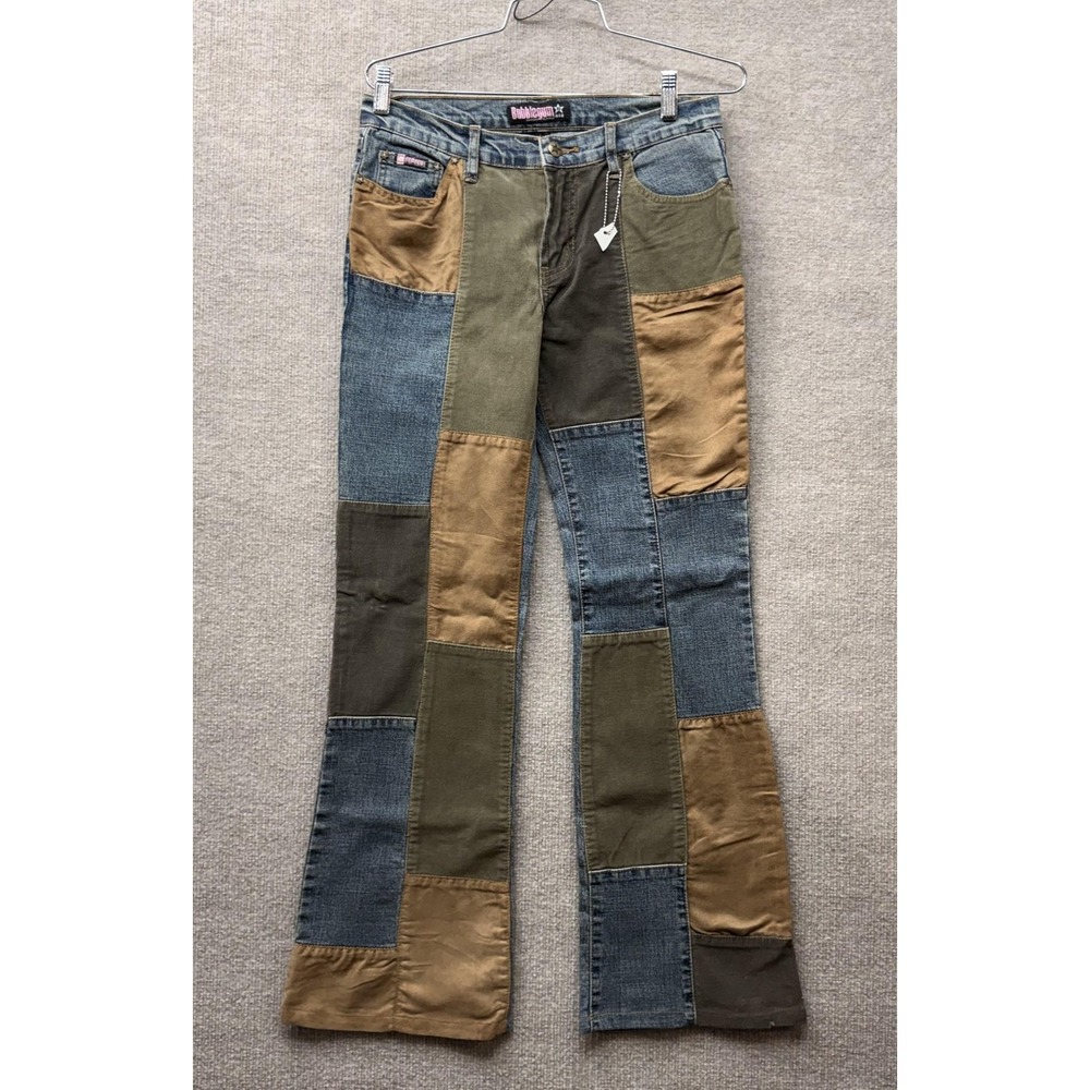 Bubblegum Jeans Womens 9 10 Multicolor Patchwork Flare Y2K Denim